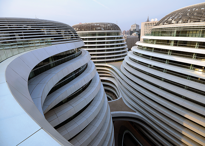 Complex…new modern steel structures. Image courtesy of Sherwin-Williams.