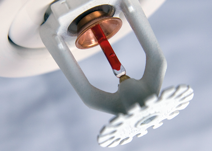 Residential sprinkler and vapour bubble in glass bulb.