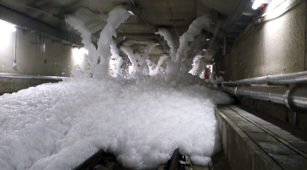 Figure 8 – Testing the foam system in the Beveren tunnel in Antwerp.