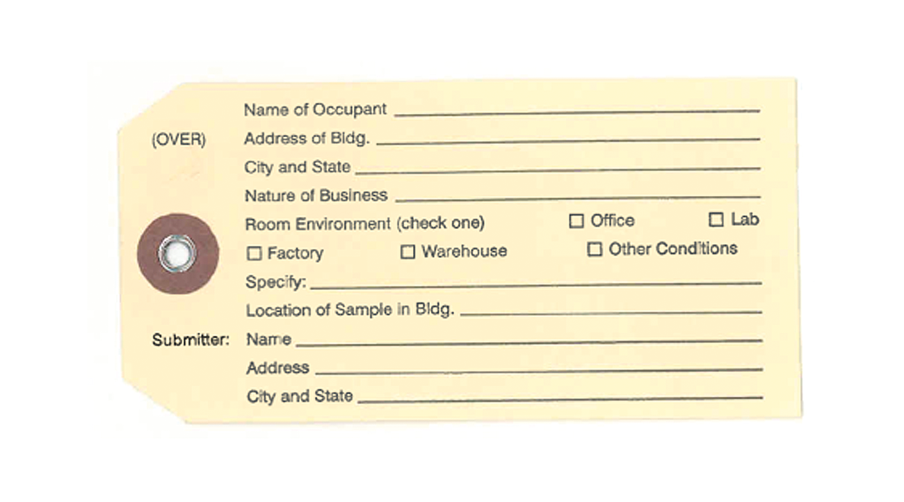 Sprinkler sample identification tags are available from UL free of charge.