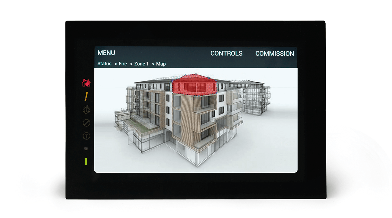Example of 3D zoning on an Advanced TouchControl RCT and repeater panel.
