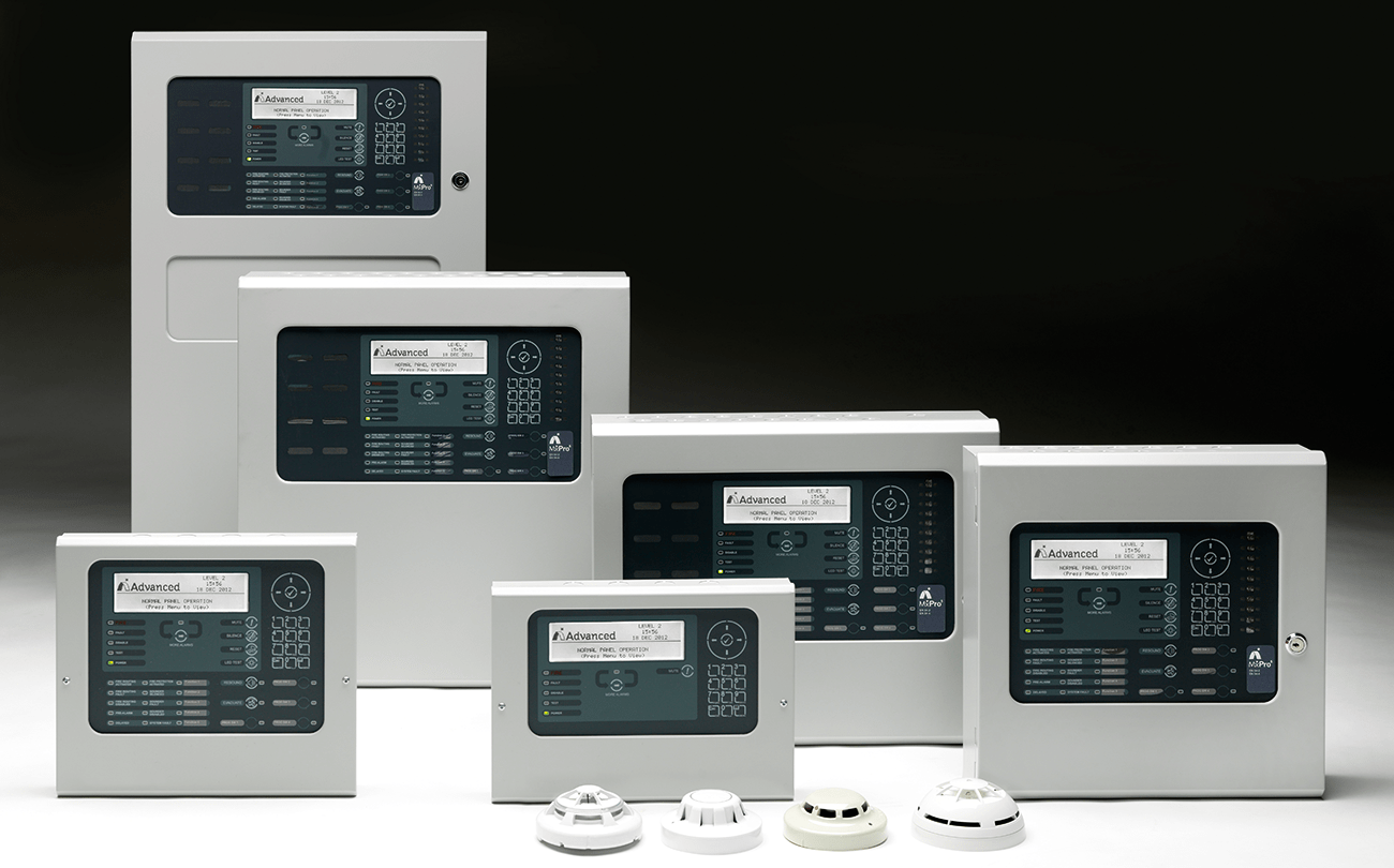 Examples of the MX Pro fire panel ranges from Advanced.