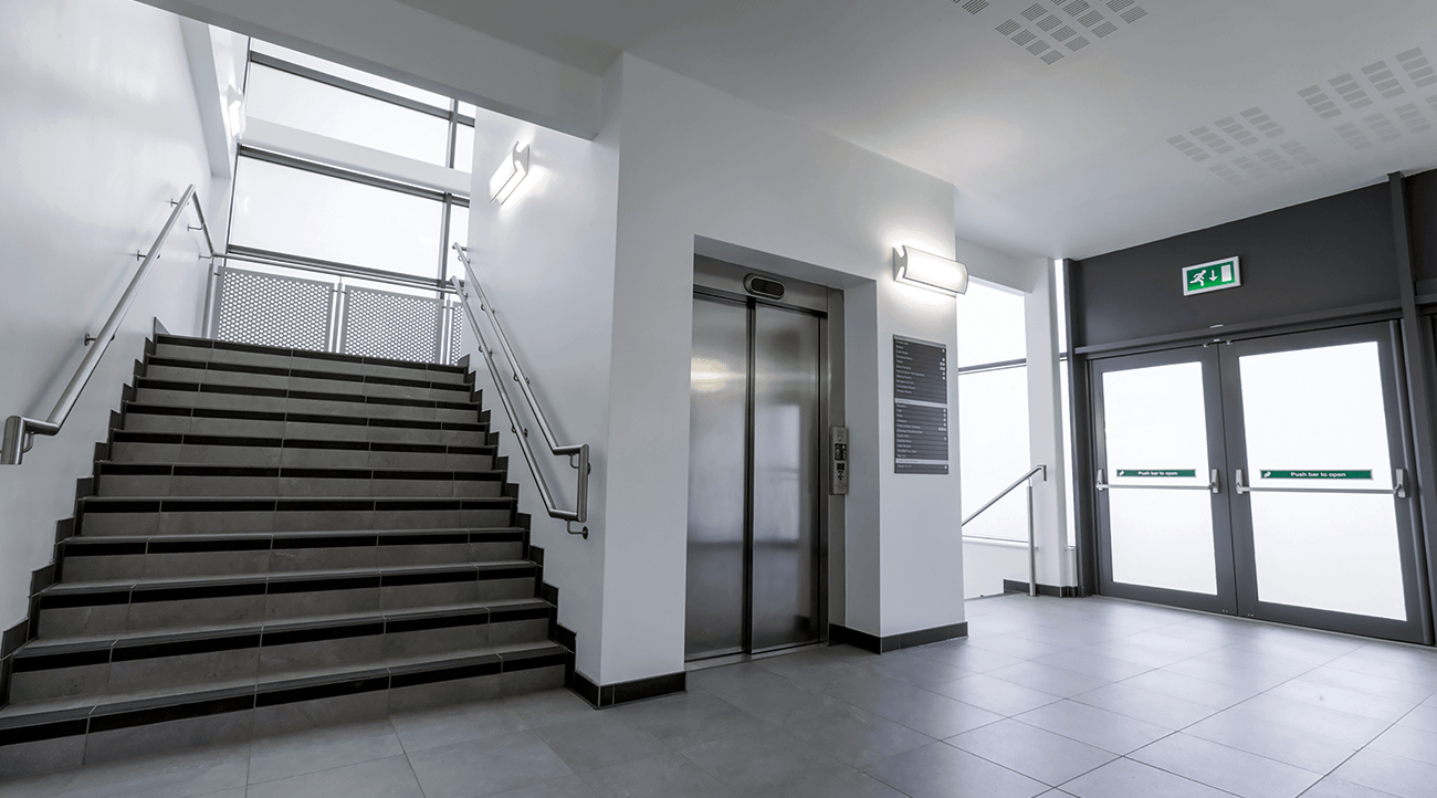 Exit routes are a vital consideration and lifts may be deactivated in an emergency.