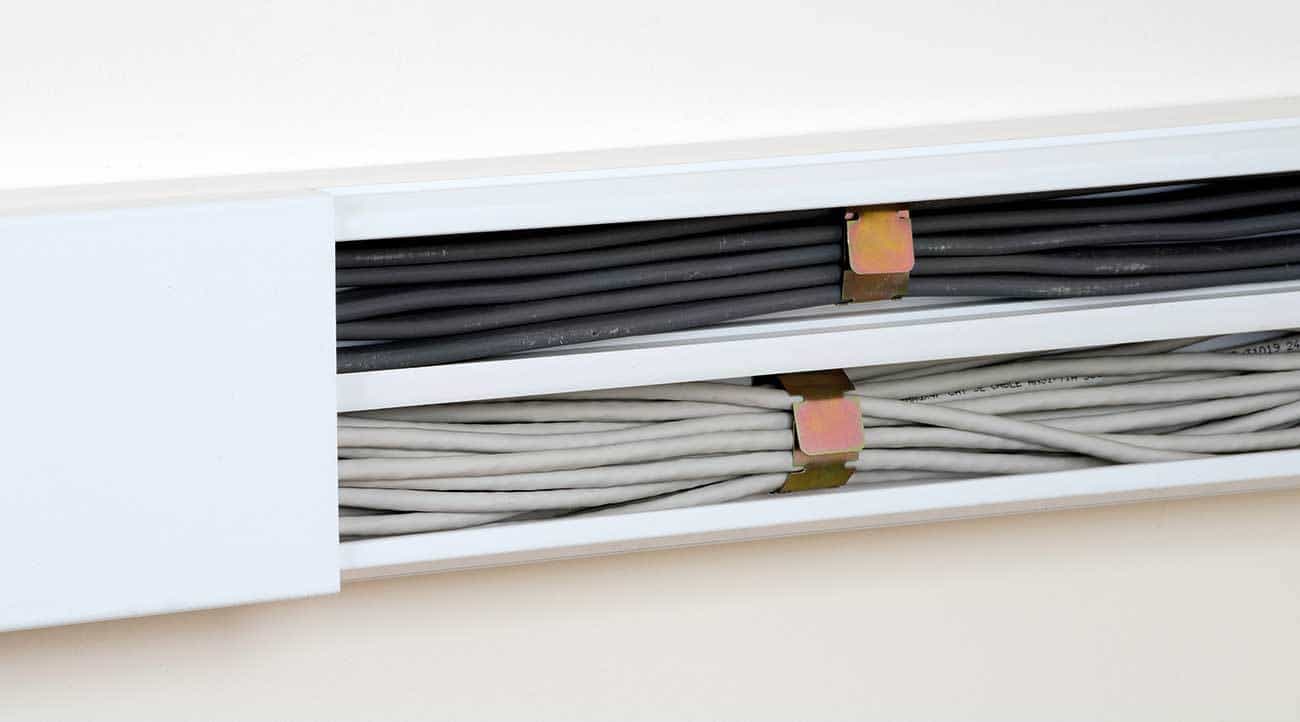 D-Line clips securing small power and data cables