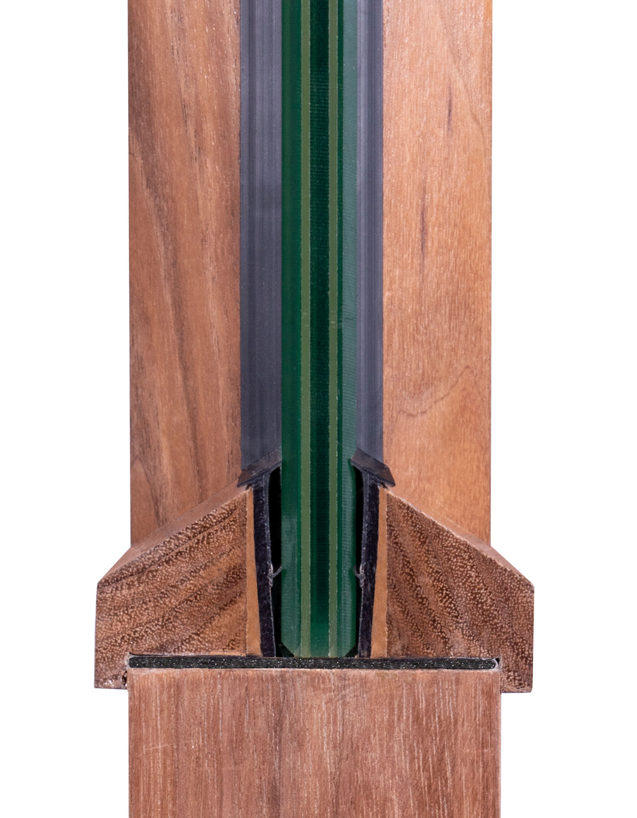 A profile of the Pyroplex 60-minute glazing system in application.