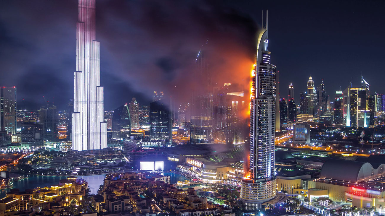 The Address Hotel fire in Dubai before New Year 2016.