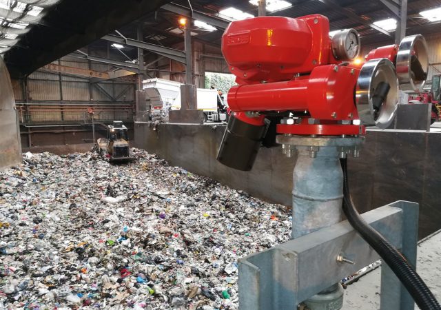Monitor in recycling plant.