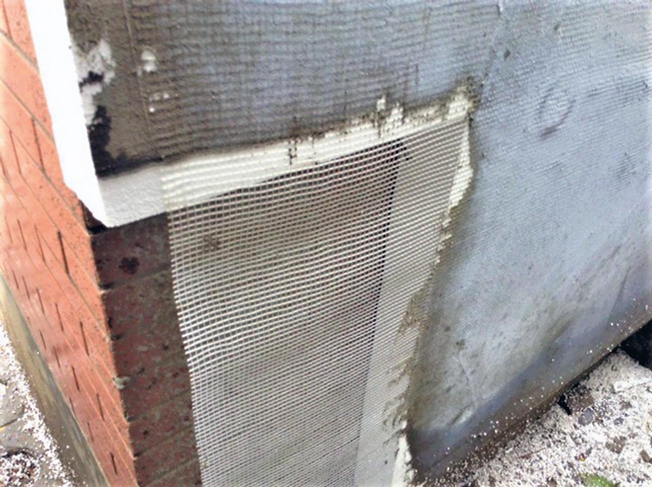 Figure 2: PS cladding at the site study with a thin cement render.