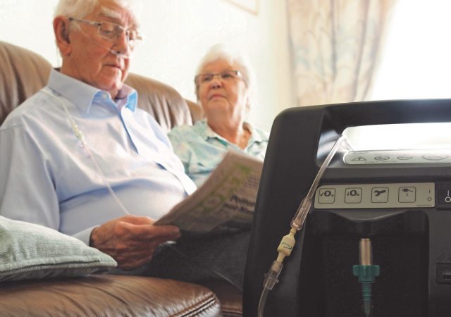 Home oxygen therapy is prescribed to patients with long-term cardiac or respiratory conditions, and is delivered in a variety of forms, including liquid oxygen in pressurized containers, an oxygen concentrator that filters oxygen from the surrounding atmosphere, or compressed gas in cylinder form.