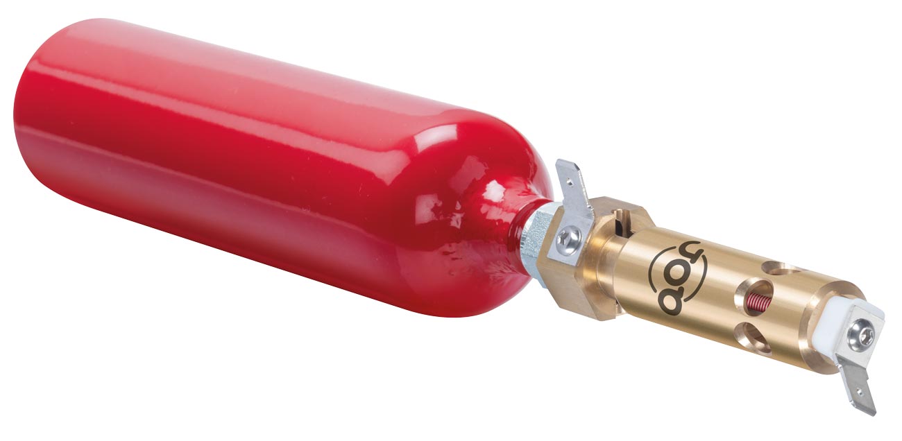 Device-integrated fire protection with automatic miniature fire extinguishers ‘AMFE’ help mitigate inherent fire risks of electric devices and installations.