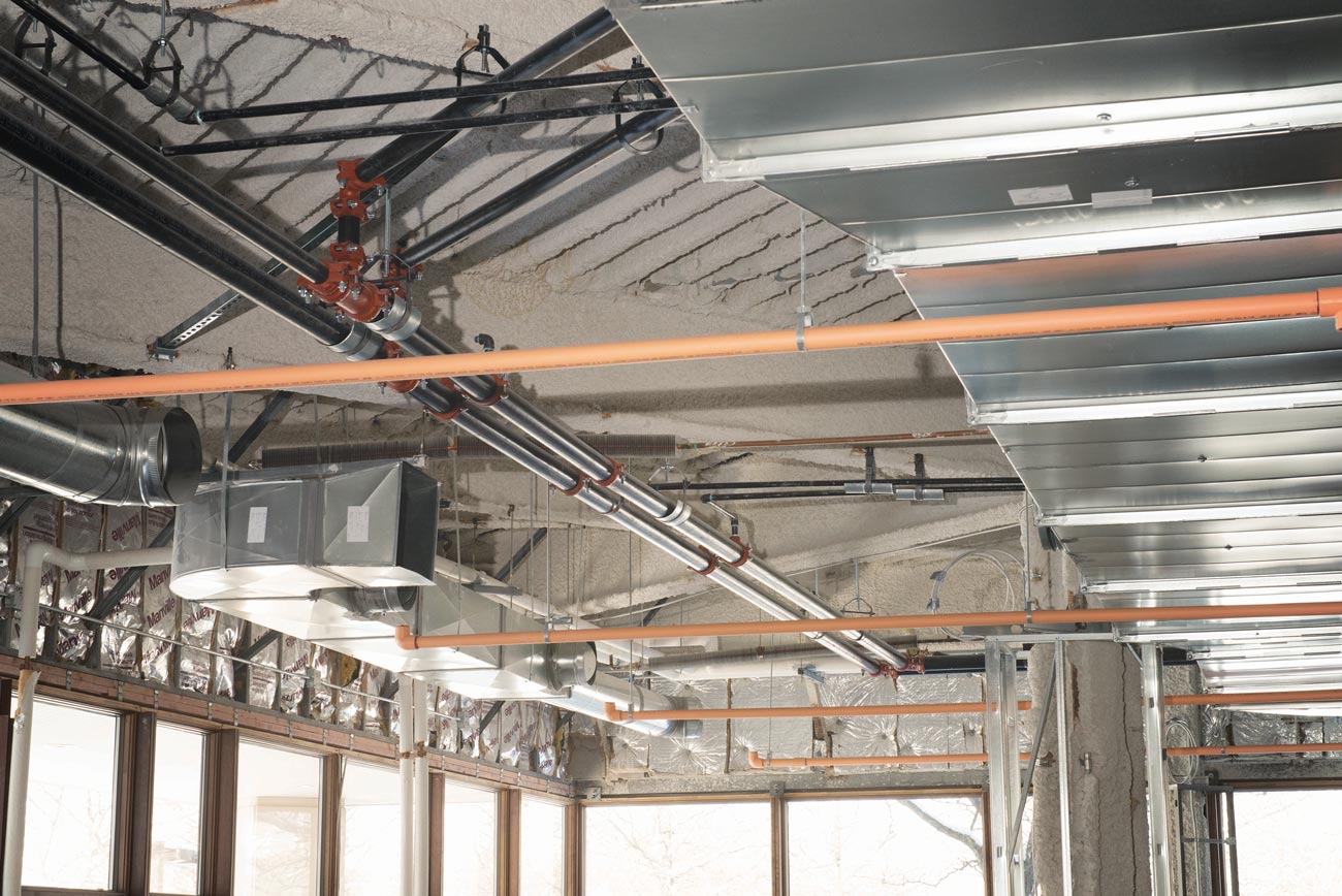 Corrosion-resistant CPVC piping is a popular choice for fire protection systems.