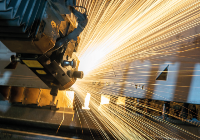 Sparks can be released when working with metal.
