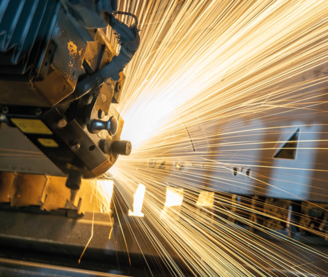 Sparks can be released when working with metal.