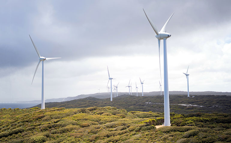 In some turbines, the nacelle is found nearly 300ft off the ground.