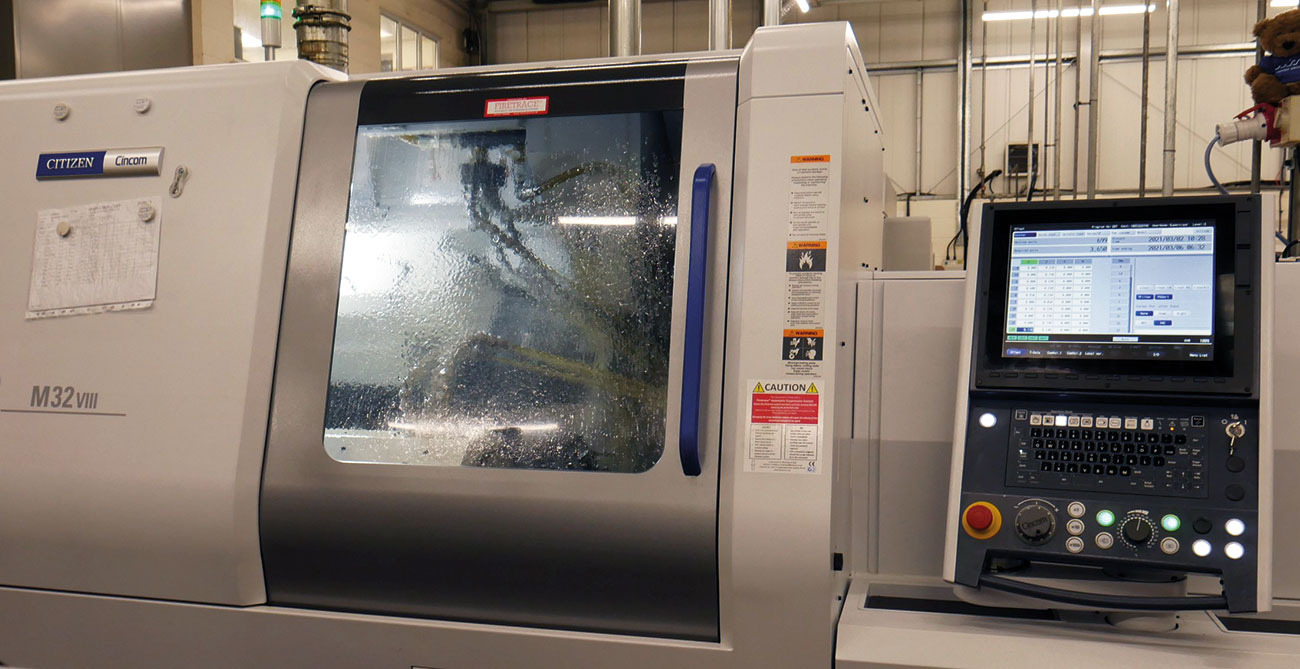 A busy Citizen M32 machine making some of the components that will go on to produce the nozzles.