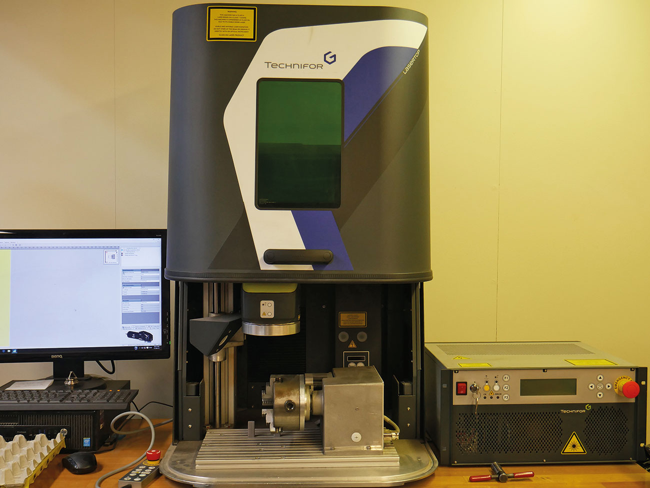 This Technifor Laser machine engraves each nozzle in preparation for the testing stages.
