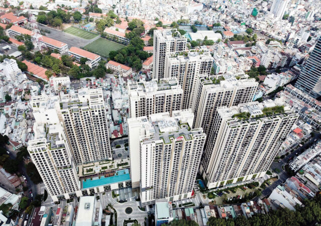 An Intelligent Network of 20 Axis EN fire panels protect Ho Chi Minh City’s upscale Ha Do Centrosa Garden complex.