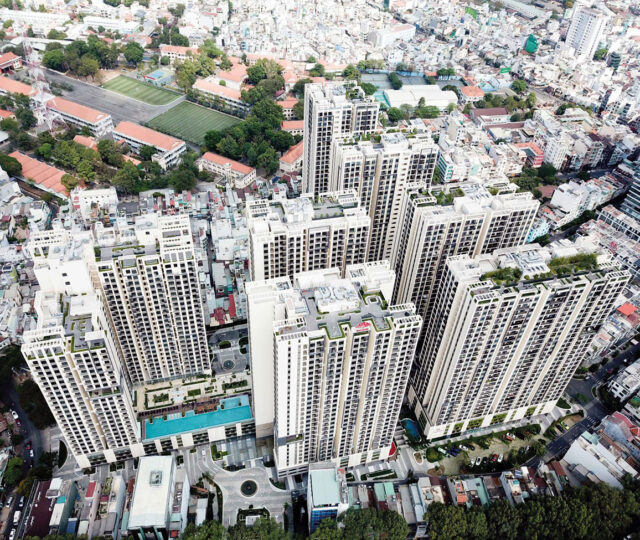 An Intelligent Network of 20 Axis EN fire panels protect Ho Chi Minh City’s upscale Ha Do Centrosa Garden complex.