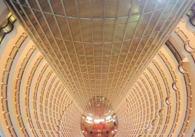At 88 stories, Jin Mao Tower in Shanghai, China is 420.5m tall.
