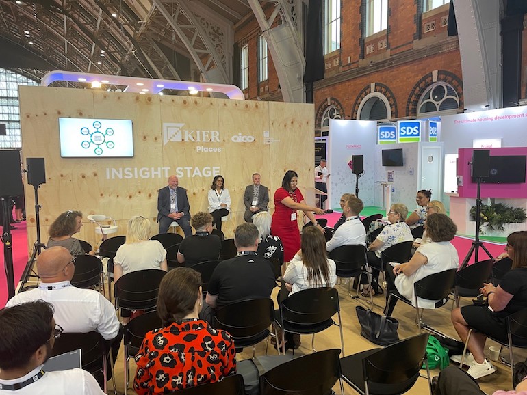 Aico’s Relationships Manager, Tina Mistry, holding a panel session at Housing 2021. (Aico)