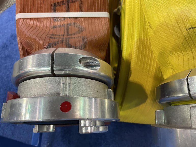 The connections and fittings for hose and fire apparatus will most likely require replacement if they have been used with Aqueous Film Forming Foams (AFFF). This is to assure no cross contamination of fire equipment that has been previously used with PFAS containing foams. (Foam Exposure Committee)