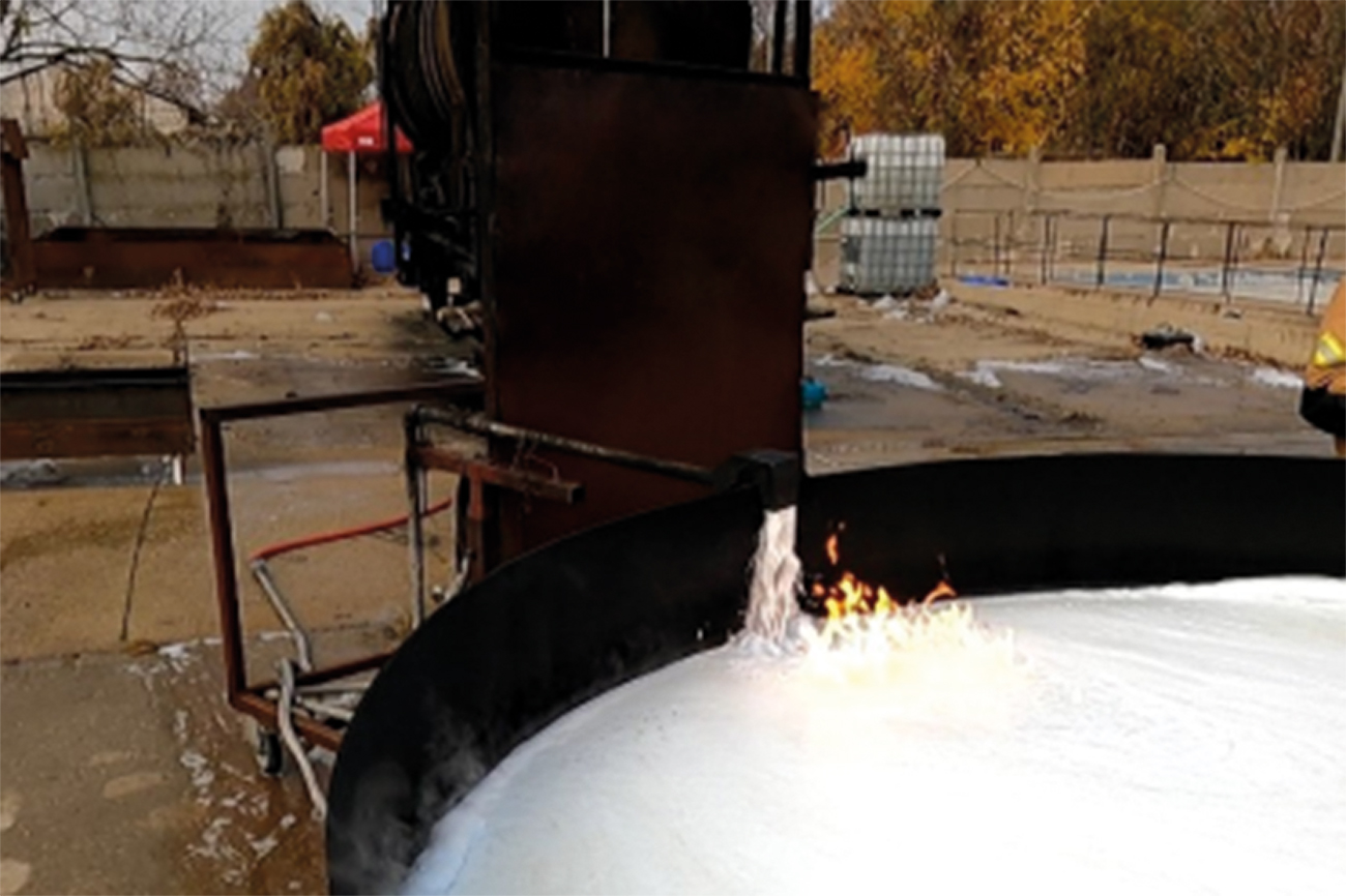 Figure 7. Another illustration of the impact point continuing to burn with the forceful pourer. Images supplied by Author / Contributor