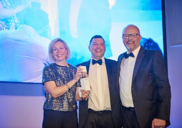 Tom Brookes, MD of Zzeus Training Ltd, after winning his award.