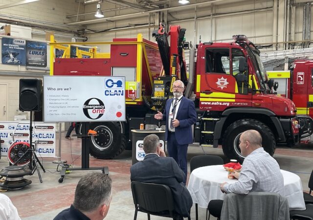 MIke Madsen, Managing Director of Emergency One, addresses the AFOA mini conference. (AFOA/E1)