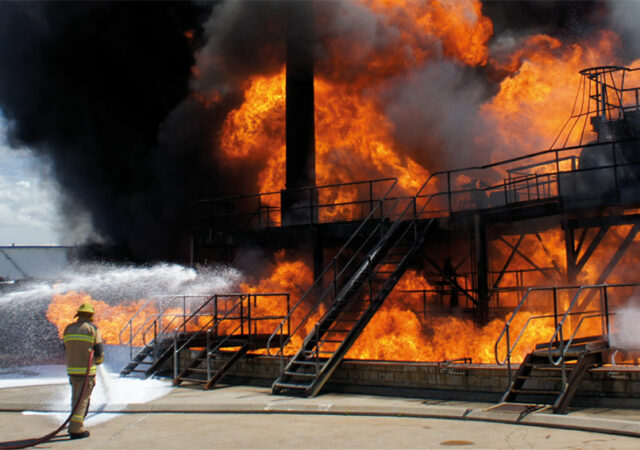 Figure 1. Foam Training at Queensland Fire Academy Whyte Island Brisbane. Images supplied by Author / Contributor