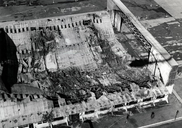 The Nowra Naval Air Base Hangar after the fire. Images supplied by Author / Contributor