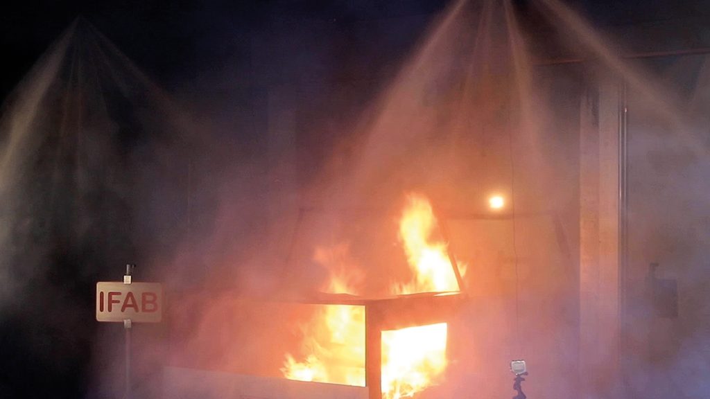 Watermist activation in SUVEREN fire test with electric vehicle.

Images supplied by Author / Contributor
