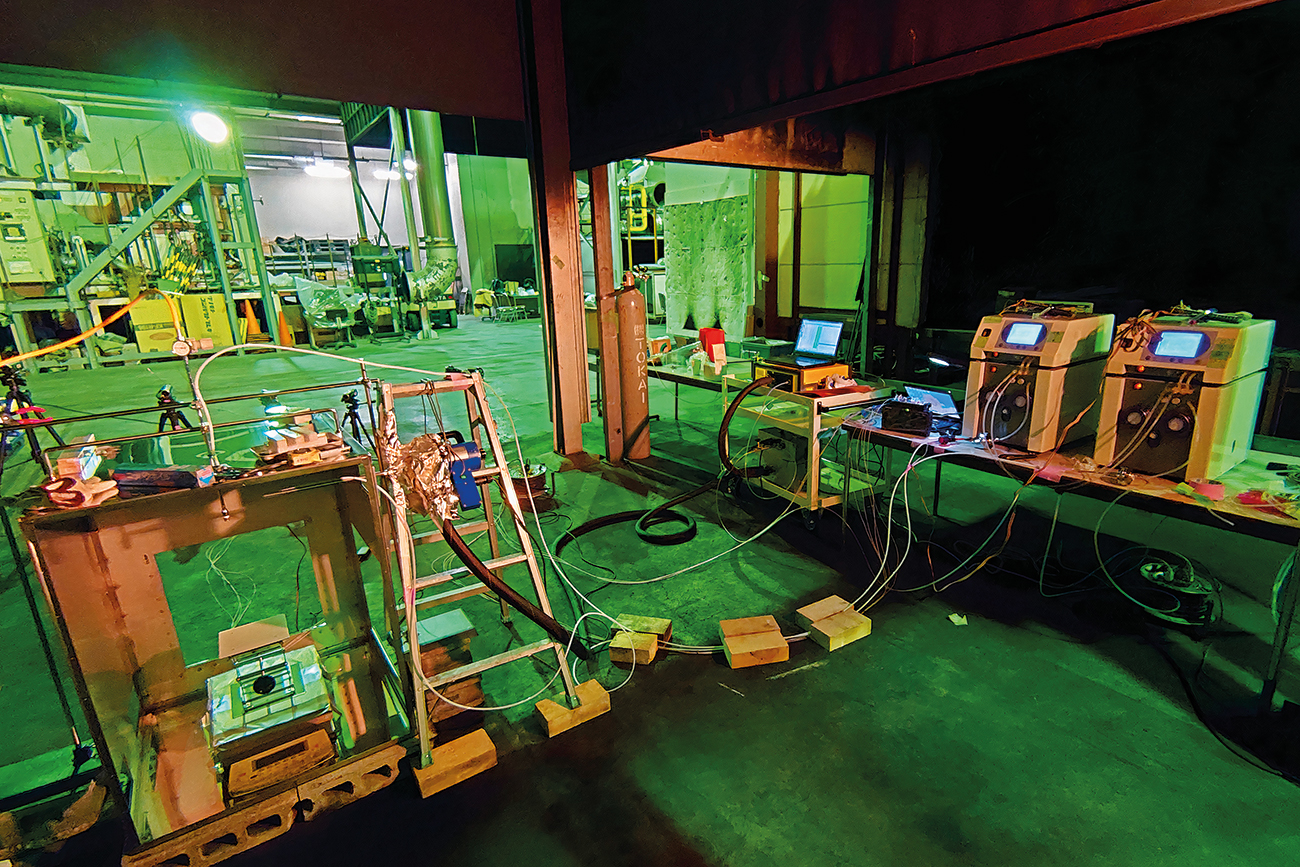 Test apparatus at the fire research and test laboratory.