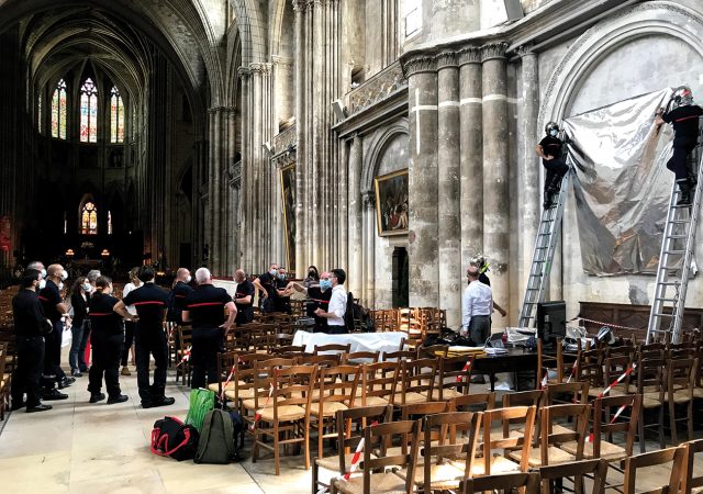 Any artwork, any scale: Artwork fire protection exercise at Bordeaux Cathedral. Images supplied by Author / Contributor