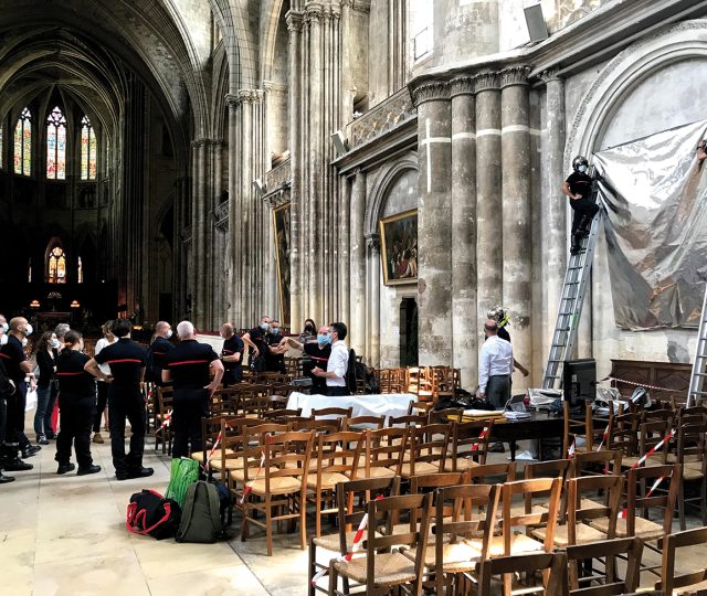 Any artwork, any scale: Artwork fire protection exercise at Bordeaux Cathedral. Images supplied by Author / Contributor