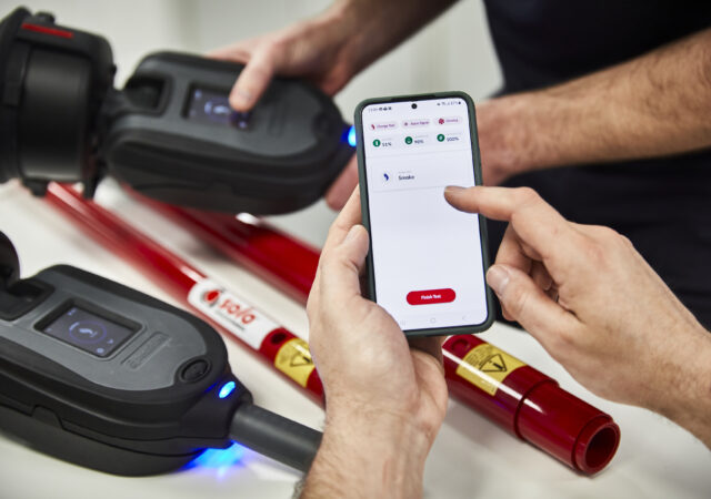 Test information is managed and stored in the app